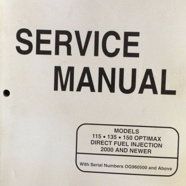 Mercury Mariner 115 135 150 OPTIMAX Direct Fuel Injection 2000 & Service Manual