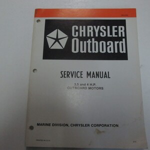 1982 Chrysler Outboard 3.5 4 Hp Service Manual Water Damaged Stained Ob 3783