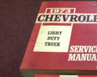 Chevrolet Chevrolet Light Duty Truck Models 10-30 Series 1973 Service Shop Manual