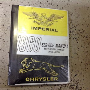 1960 Chrysler Imperial Service Shop Manuale di riparazione Nuovissima ristampa di fabbrica