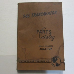 Caterpillar 966 Traxcavator Parts Catalog Serial Number 33A1-UP USED OEM