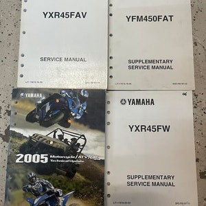 2005 YAMAHA YXR45FAV ATV 4 Wheeler Service Shop Reparatur Handbuch Set W Ergänzungen