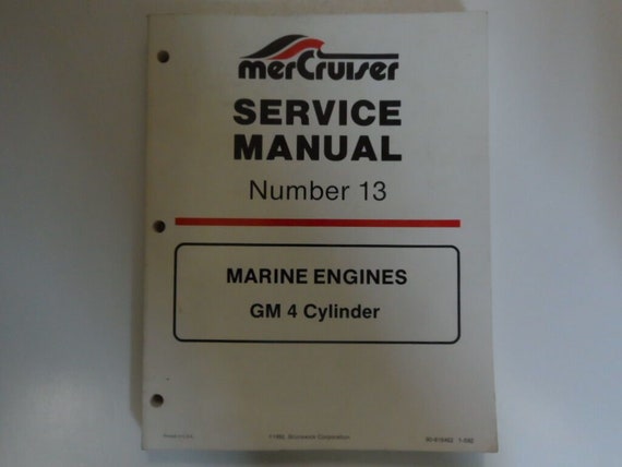 1992 Mercruiser 13 Marine Engines Gm 4 Cylinder Service Manual Factory Oem