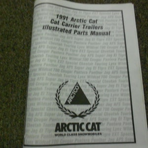 1991 Arctic Cat Cat Carrier Trailers Illustrated Service Parts Catalog Manual