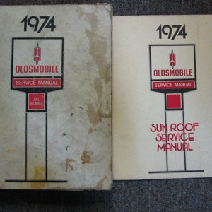 1974 Oldsmobile All Series Service Shop Manual de reparación Set Oem Books Techo corredizo