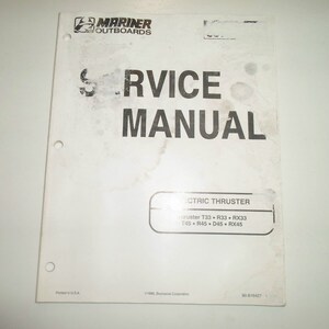 1991 Mariner Outboards Electric Thruster T/R33 Service Manual WATER DAMAGED