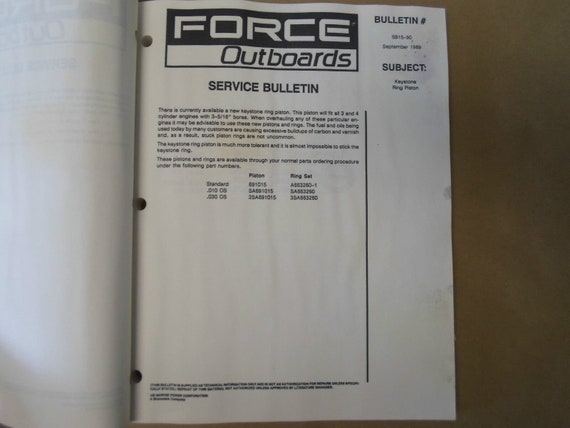 1990-1992 Force Outboards Service Bulletin Collec… - image 8