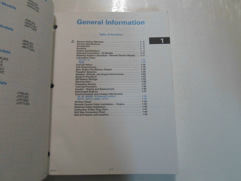 Johnson Evinrude 1,25 - 70 HP Manuel d'entretien | Guide de réparation 1990-2001 | Téléchargement numérique instantané - France