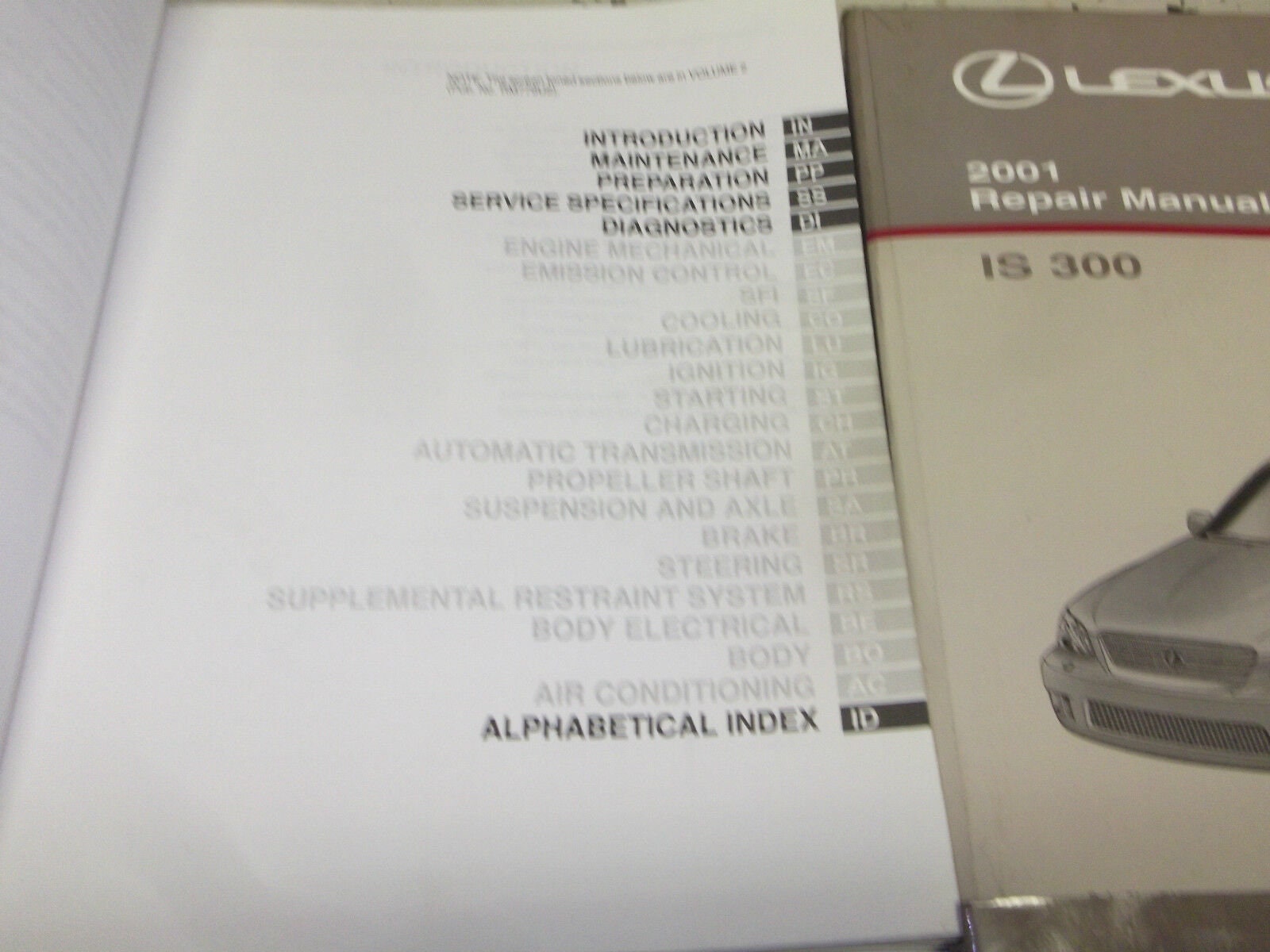 2001 Lexus Is300 is 300 Service Shop Repair Manual Etsy