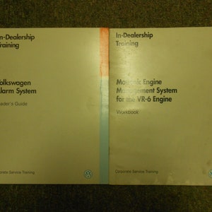 1992 VW En concession Service de formation Atelier de réparation Cahier d'exercices, 2 volumes OEM