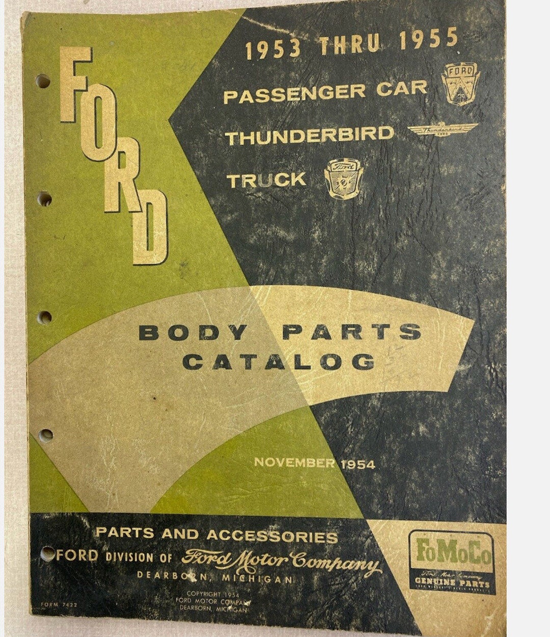 1953 1954 1955 Ford Thunderbird Truck Passenger Car Body Parts Catalog
