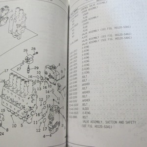 May include: A detailed diagram of a valve assembly, suction and safety, with numbered parts labeled. The diagram shows the internal components of the valve assembly, including the O-rings, bolts, washers, and block.