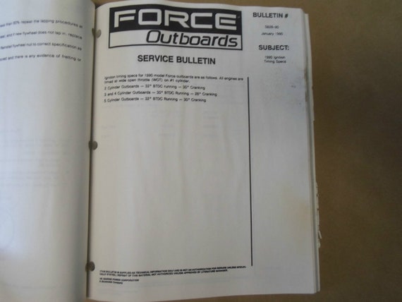 1990-1992 Force Outboards Service Bulletin Collec… - image 6