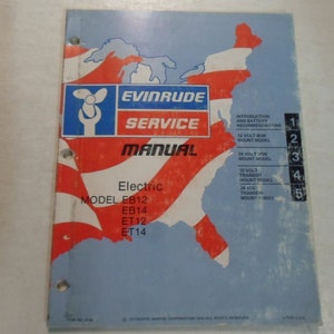 1976 Evinrude Service Shop Manual Electric EB12 EB14 ET12 ET14 FADED STAINED 76