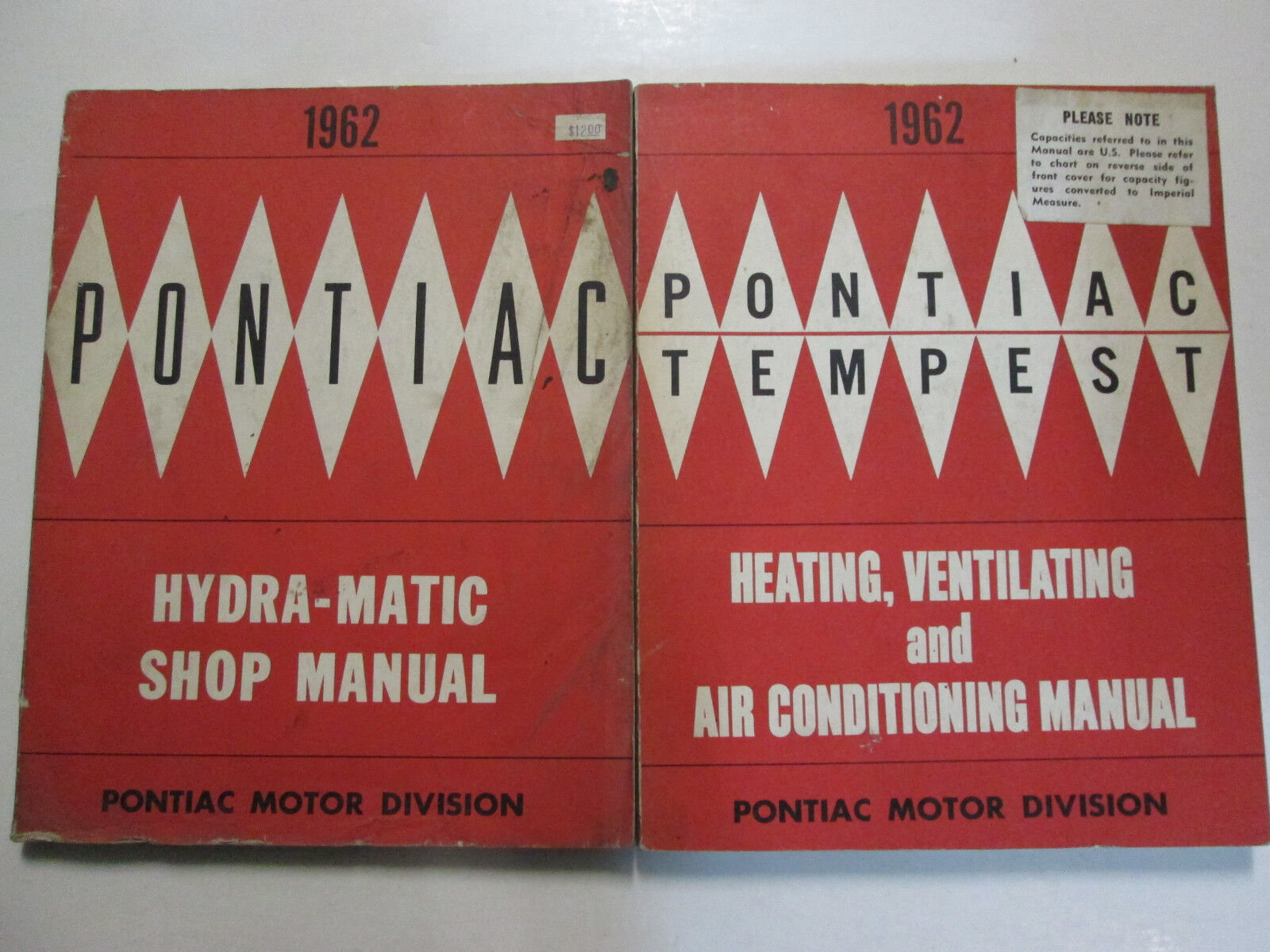 1962 Pontiac TEMPEST Hydra-Matic Heating Air Conditioning Manual Factory Set