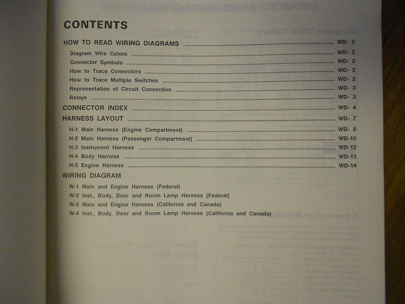 1988 Nissan Sentra Wiring Diagram 4 Door Sedan GXE Service Manual - Etsy