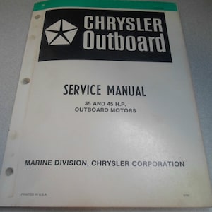 1981 Chrysler Outboard Service Manual 35 45 Hp Oem Boat Ob 3436 Outboard Motors