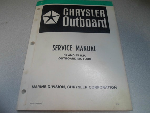 1981 Chrysler Outboard Service Manual 35 45 Hp Oe… - image 1