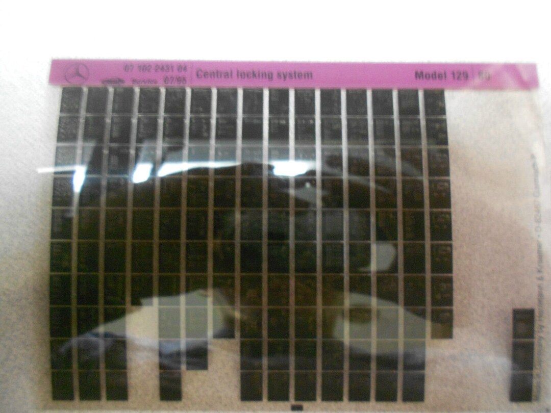 1995 Mercedes Central Locking System Model 129 Microfiche Oem Etsy