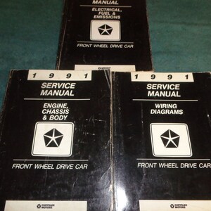 1991 Oem Dodge Dynasty Spirit Lebaron Shadow Acclaim Fwd Service Shop Manual Se