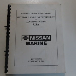 2001 Nissan Marine Outboard Spare Parts Price List Accessory Guide Manual WATER
