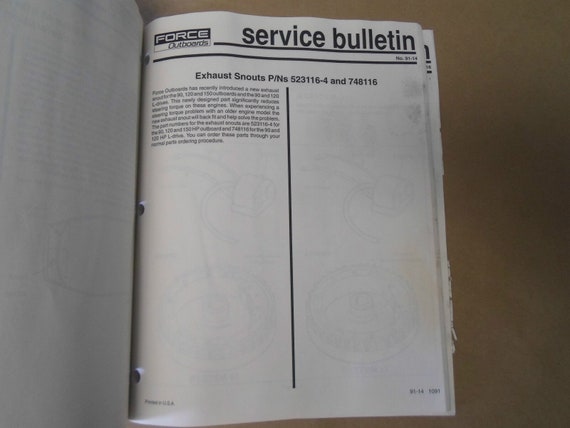 1990-1992 Force Outboards Service Bulletin Collec… - image 5