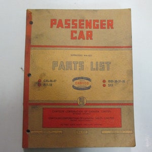 Manual de lista de piezas de automóviles de pasajeros Chrysler 1949 C45 46 47 P17 18 D29 30 31 32 S13