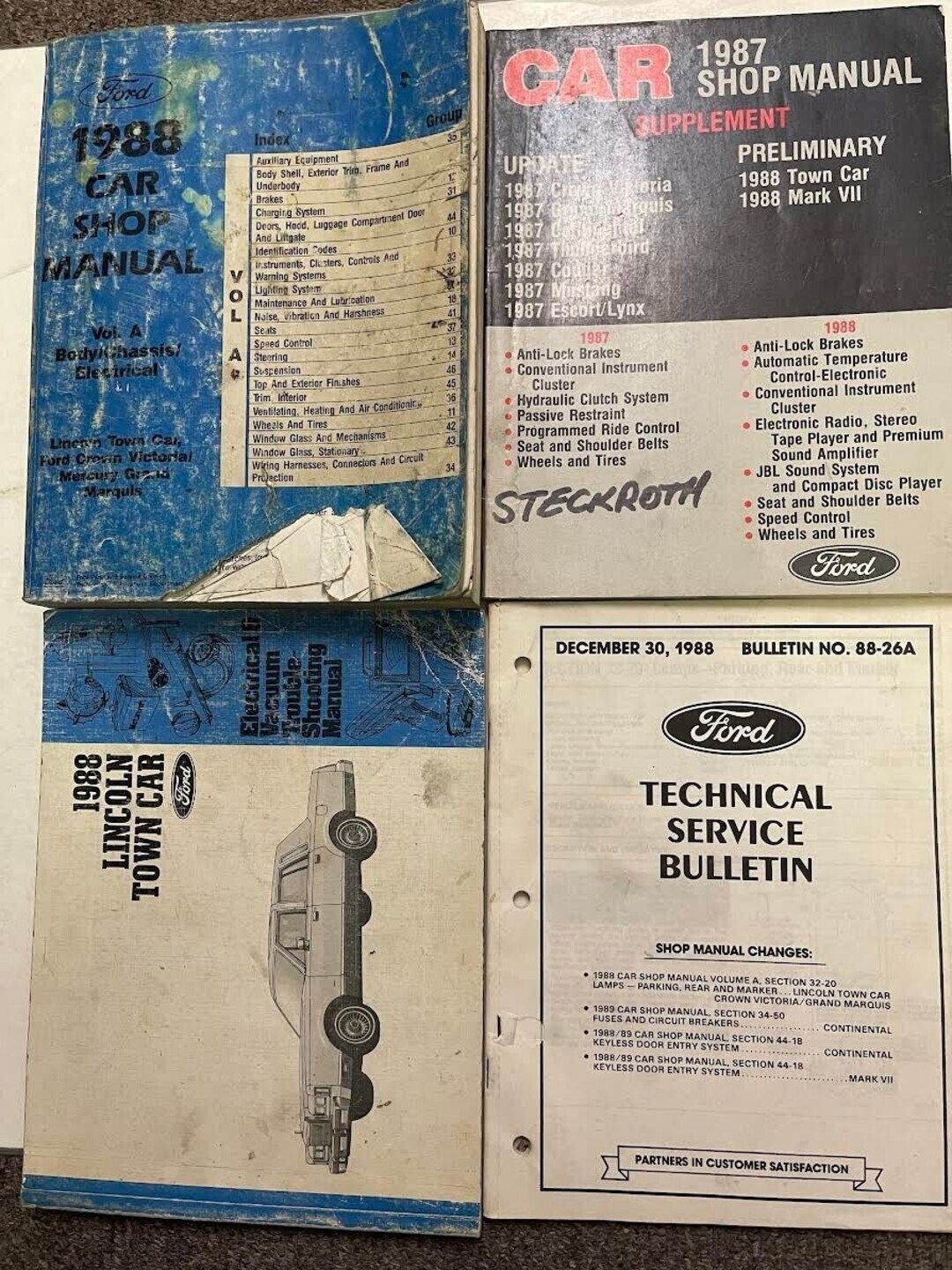 1988 Lincoln Town Car Service Shop Repair Manual Set W EVTM Etsy