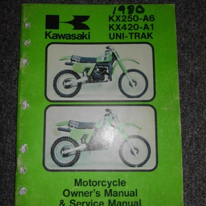 1980 Kawasaki KX250-A6 KX420-A1 UNI-TRAK Service Reparatiewerkplaats Eigenaarshandleiding VERSLETEN