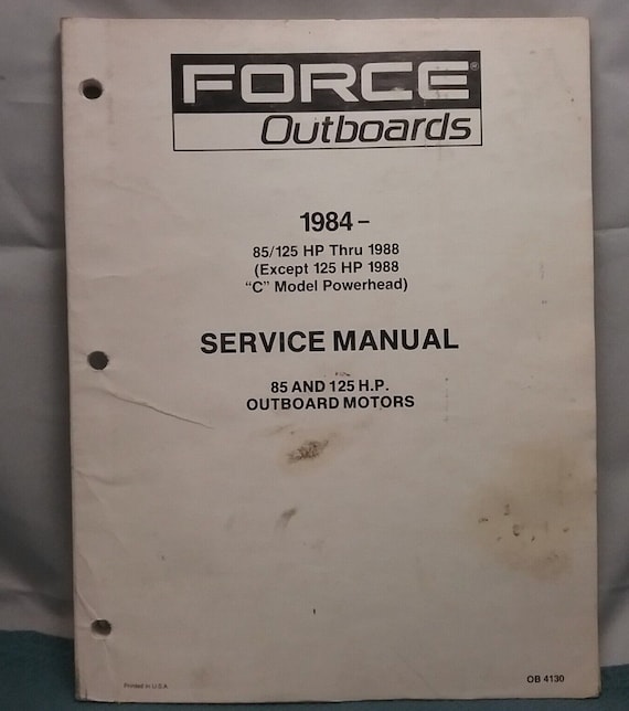 1984 1986 1988 85/125 H.P. Force Outboards Service