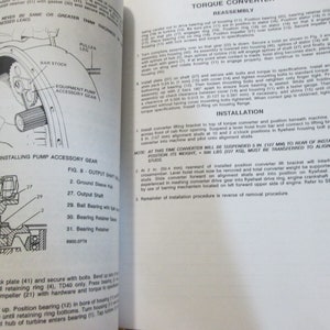 May include: A black and white technical illustration showing the steps for installing a pump accessory gear. The illustration includes labels for each part, such as "Output Shaft", "Ball Bearing", and "Bearing Retainer".