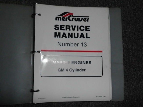 Mercruiser 13 Marine Engines Gm 4 Cylinder Service Manual Binder Factory Oem