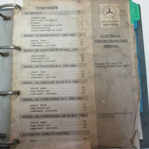1980er 1990er Jahre Mercedes Motor Service-Handbuch Ergänzung Updates Used Wear Soem-Buch