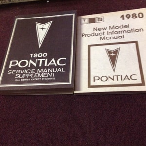 1980 Pontiac Service Manual Supplement & New Product Model Manual Set OEM