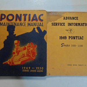 1949 1950 Pontiac Series 2000 2200 Maintenance Manual 2 Vol Set Stained Factory