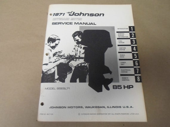 1971 Johnson Outboards Service Shop Repair Manual… - image 1