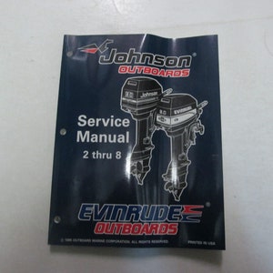 1996 Johnson Evinrude Outboards Service Manual 2 thru 8 OEM Boat 507120 ***