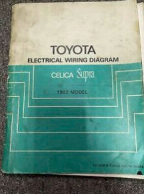 1982 Toyota CELICA Supra Electrical Wiring Diagram Manual EWD Etsy