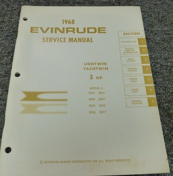 1968 Evinrude Lightwin Yachtwin 3 HP Outboard Mot… - image 1