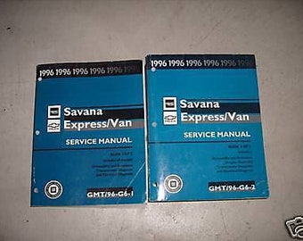 1996 Gmc Savana Chevy Express G Van Service Reparation Verkstadsmanual Set Återförsäljare