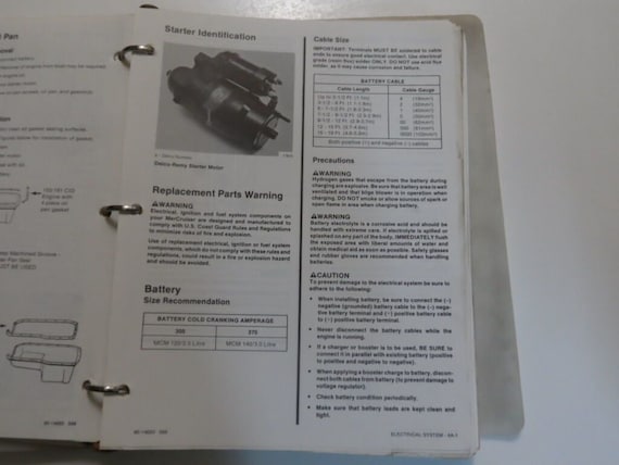 1986 MerCruiser 10 Marine Engines GM 4 Cylinder Service Manual BINDER DAMAGED View 5