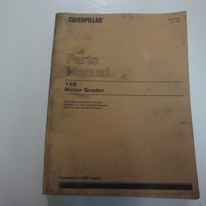 Caterpillar 14G Motor Grader Parts Manual 3306 Engine Water Damaged Stained Oem