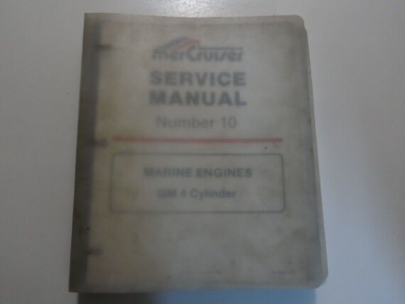 1986 MerCruiser 10 Marine Engines GM 4 Cylinder Service Manual BINDER DAMAGED
