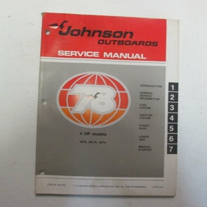 1978 Johnson Outboards 4 Hp 4R78 4Rl78 4W78 Service Manual Oem Damaged