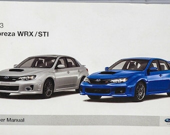 2013 Subaru Impreza wrx/sti Operators Owner Owners Manual OEM Factory