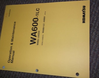 Komatsu Wa600 1Lc Wheel Loader Service Shop Repair Manual Wa600 1Lc A5001 Serial