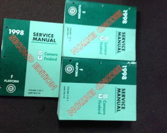 1998 Chevy Camaro Pontiac Firebird 2Nd Edition Service Shop Repair Manual Set Gm