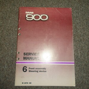 1979 80 81 1982 Saab 900 6 Front Assembly Steering Device Service Repair Manual