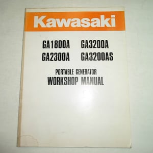 1980s Kawasaki GA1800A GA3200A 2300A 3200AS Portable Generator Workshop Manual