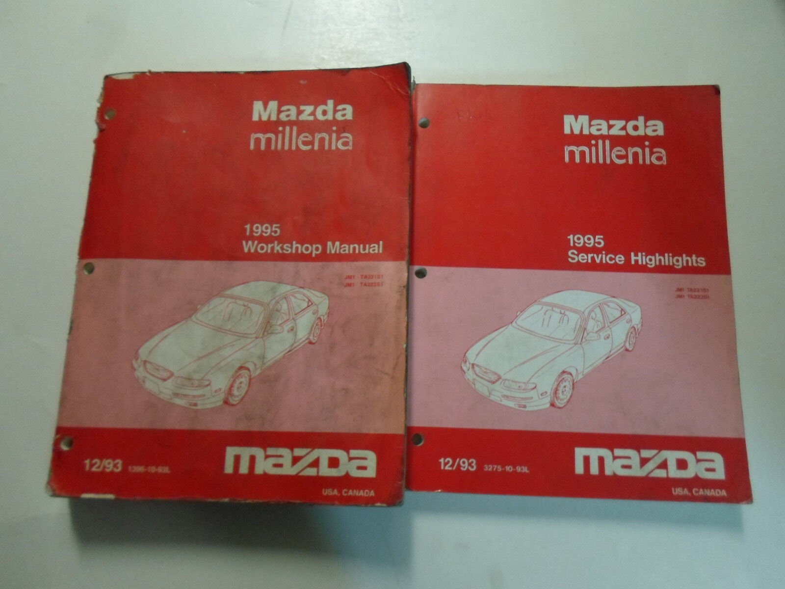 1995 Mazda Millenia Workshop Manual 2 Vol Set Stained Worn Factory Oem Book 95
